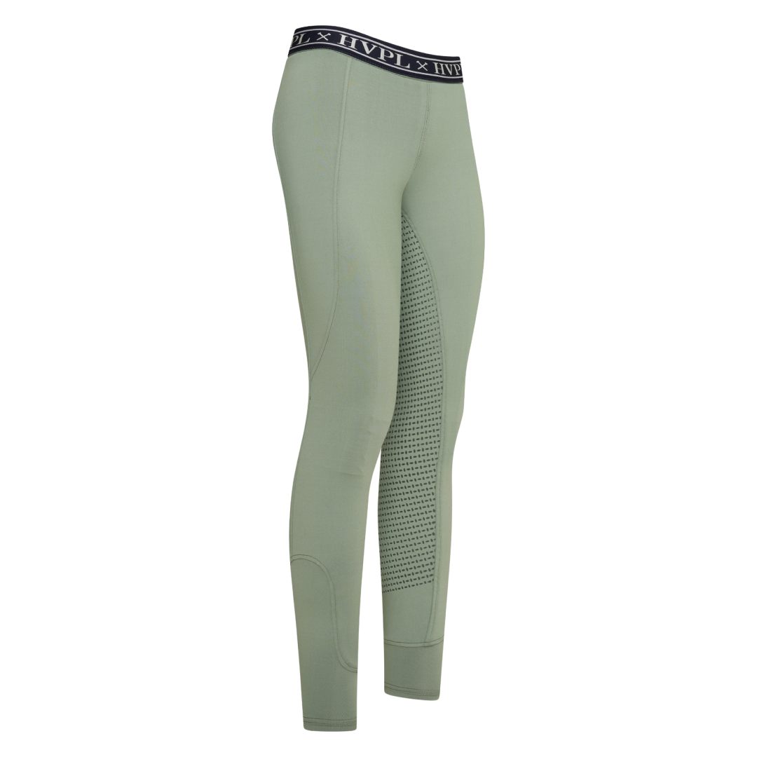 HV Polo Kiera Full Grip Riding Tights #colour_oil-green