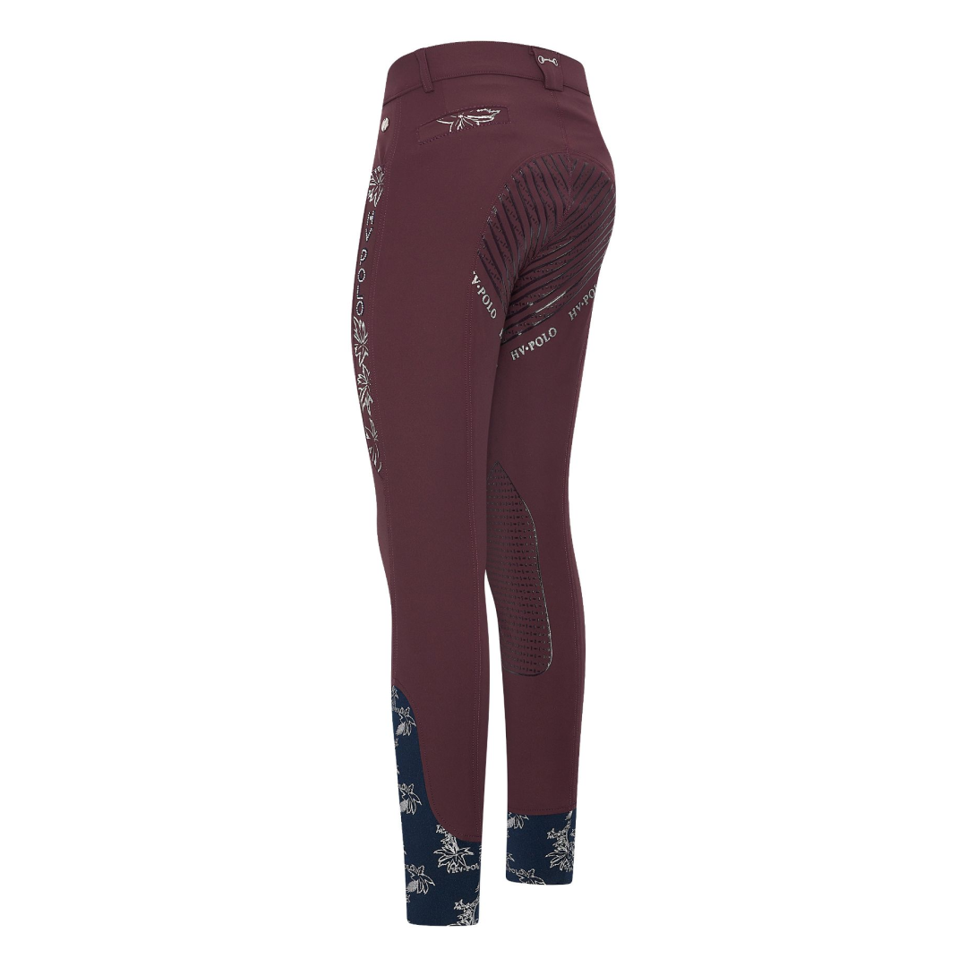 HV Polo Marijn Palm Springs Full Grip Riding Breeches #colour_dark-berry