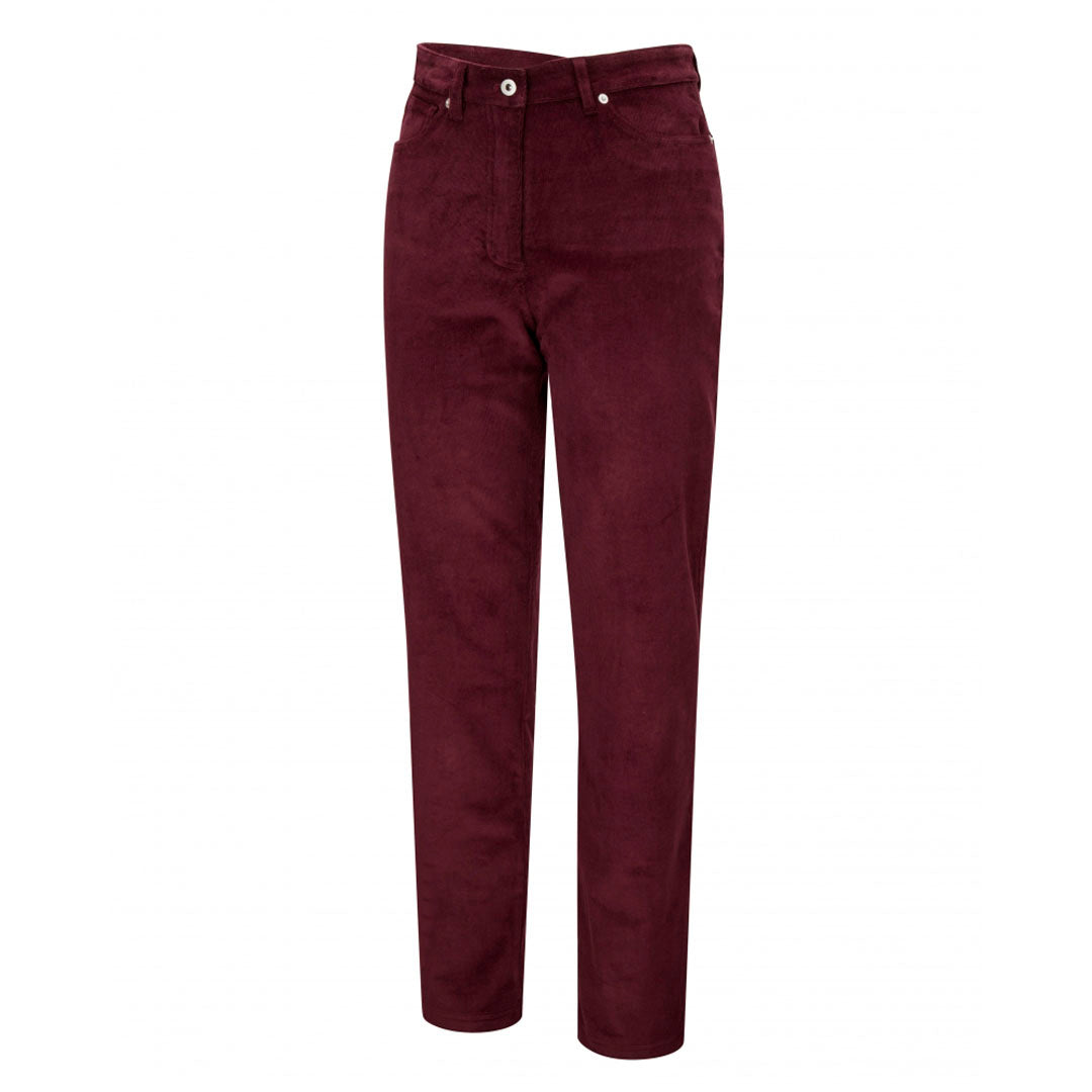 Hoggs of Fife Ceres Ladies Stretch Cord Jeans #colour_merlot
