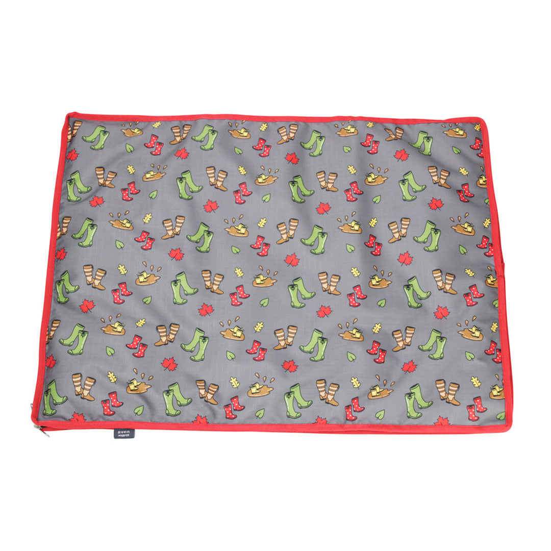 Hy Equestrian Benji & Flo Country Walks Dog Bed #colour_burgundy/grey