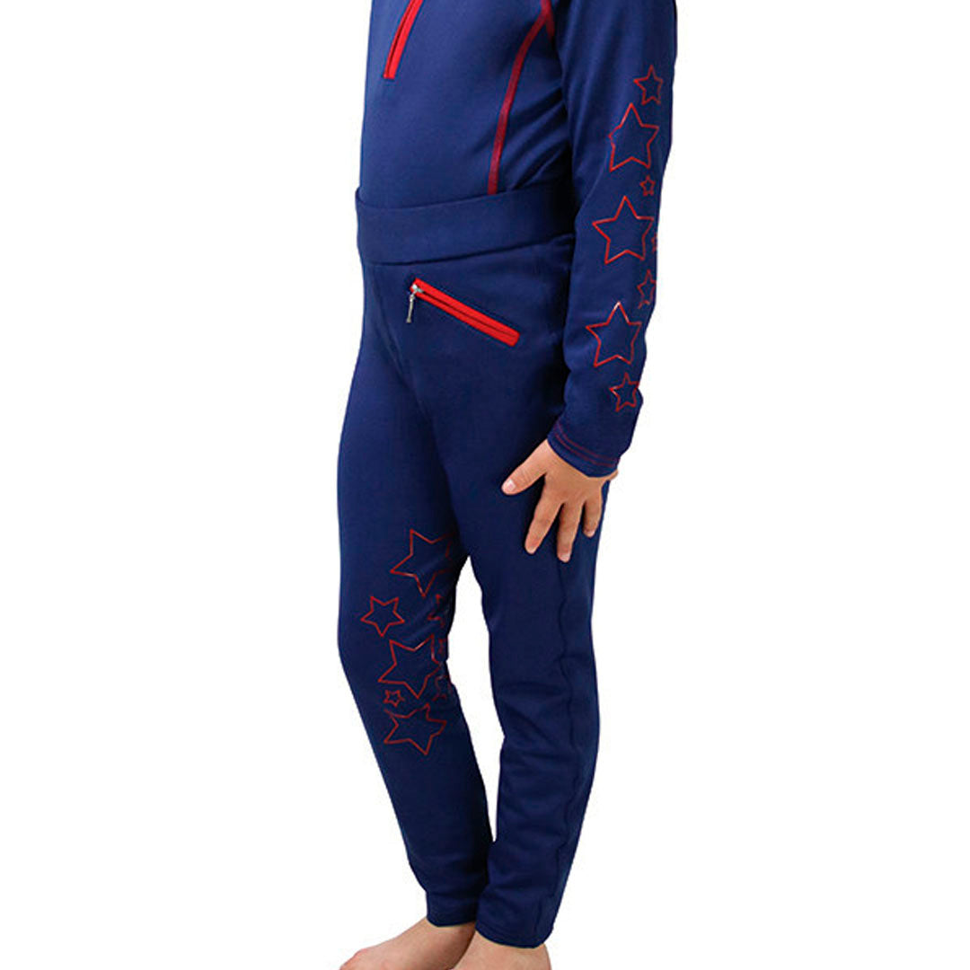 Hy Equestrian Stella Children's Riding Tights #colour_navy-red