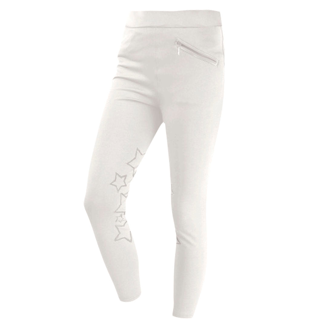 Hy Equestrian Stella Children's Riding Tights #colour_white