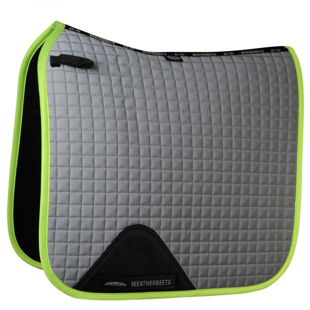 Weatherbeeta Reflective Prime Dressage Saddle Pad #colour_silver-yellow
