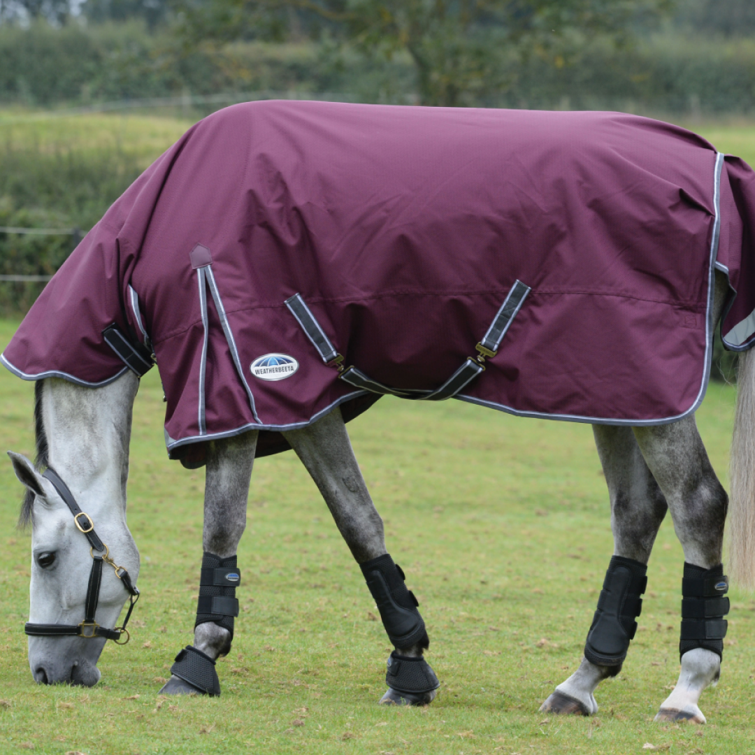 Weatherbeeta Comfitec Plus Dynamic II Combo Neck Medium/Lite #colour_maroon-grey-white