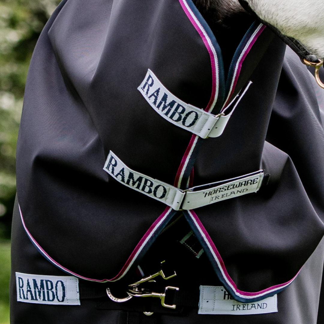 Horseware Ireland Rambo Supreme Hood 0g #colour_navy-burgundy-dusty-blue-navy