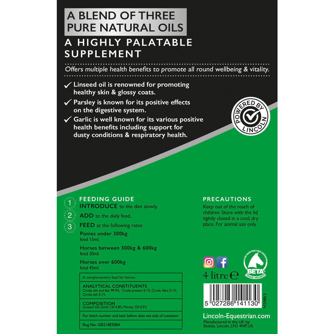 Lincoln Garlic, Parsley & Linseed Oil