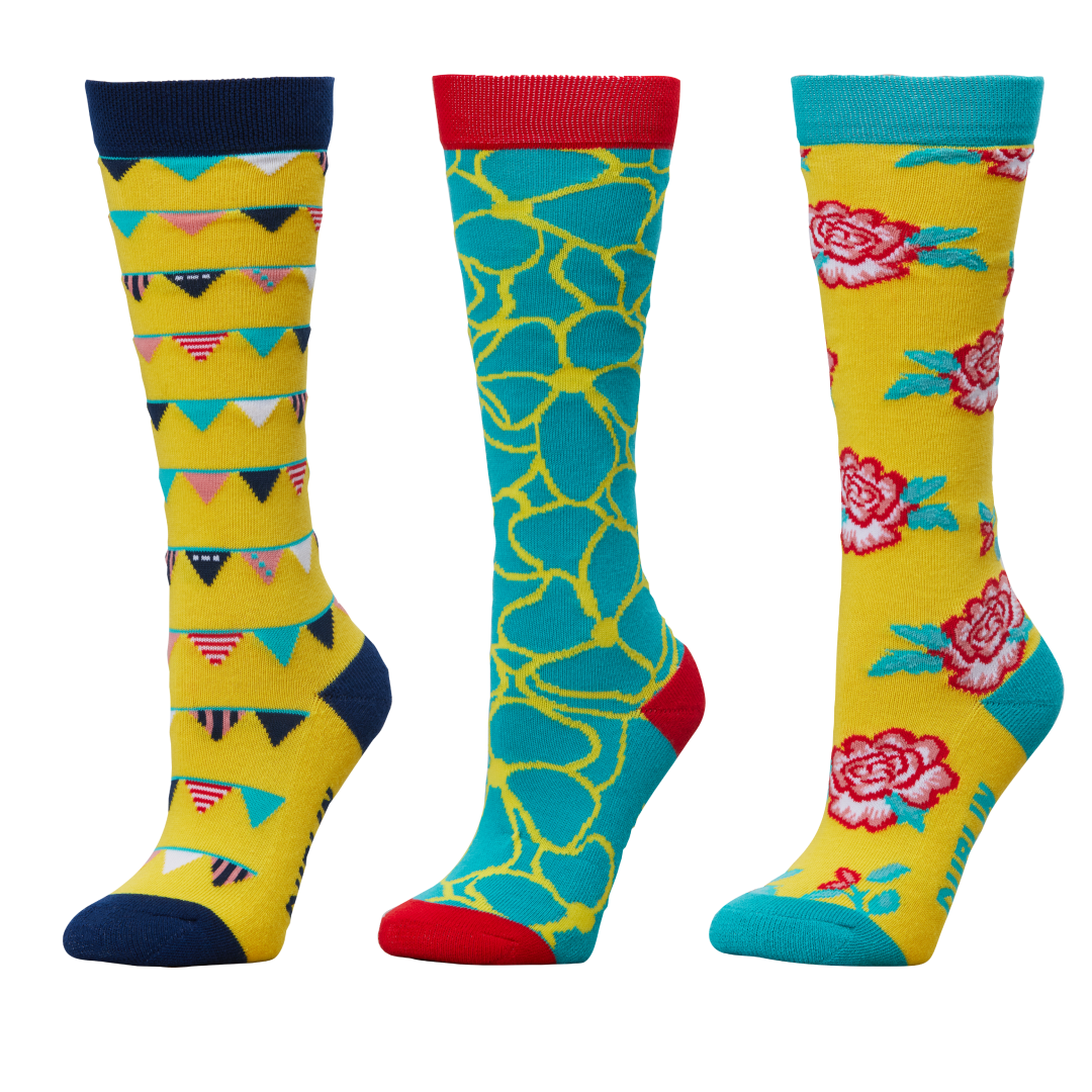 Dublin 3 Pack Socks Adults #colour_butter-flags