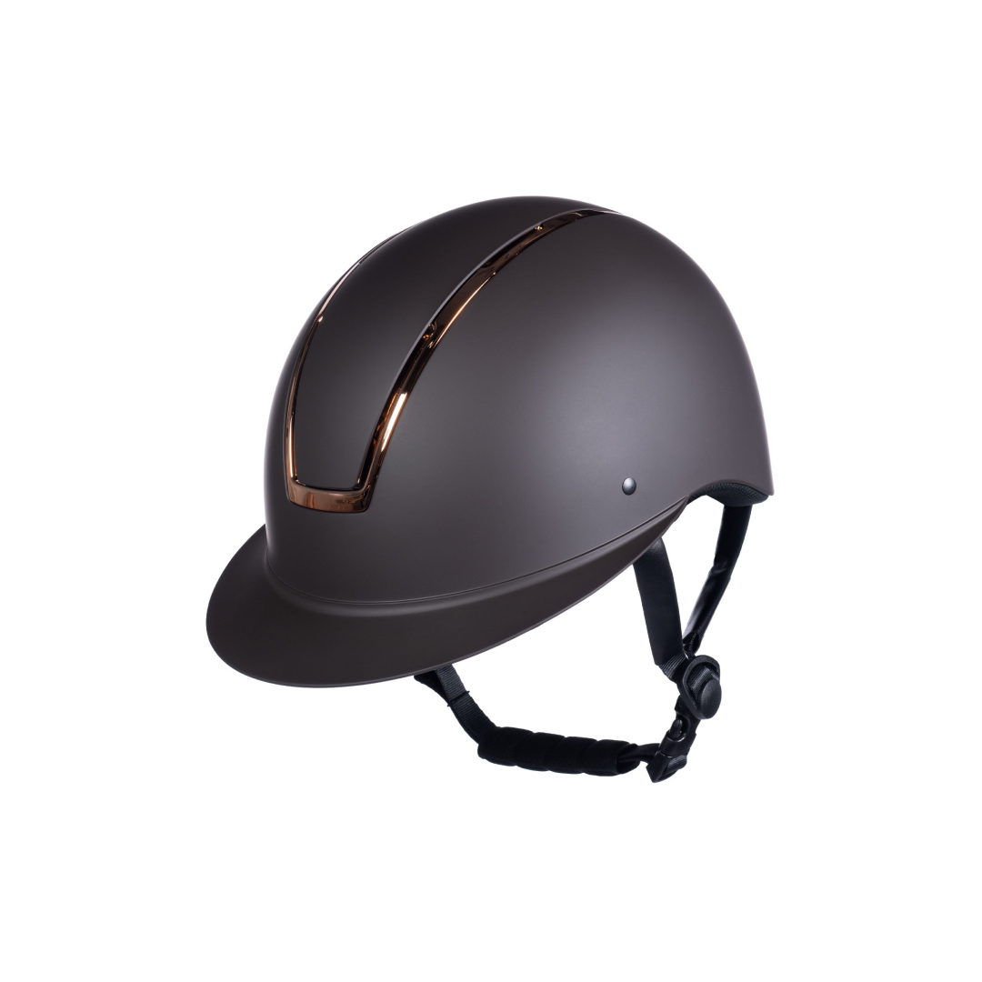 HKM Lady Shield Riding Helmet #colour_brown-rose-gold