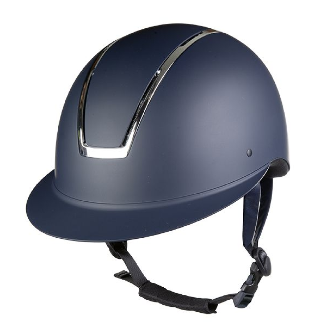 HKM Lady Shield Riding Helmet #colour_deep-blue-shiny-silver