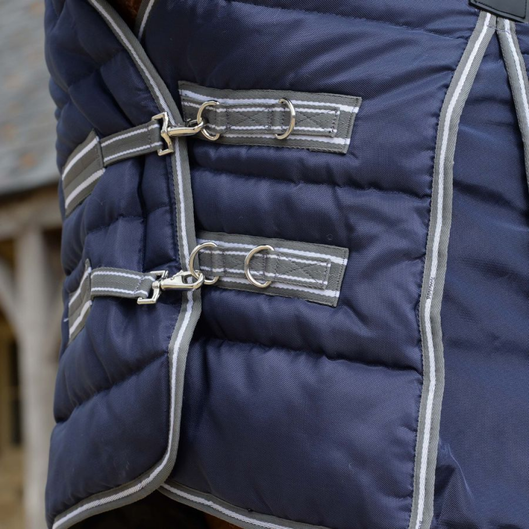 Weatherbeeta Comfitec PP Channel Quilt II Combo Neck Heavy #colour_dark-blue-grey-white