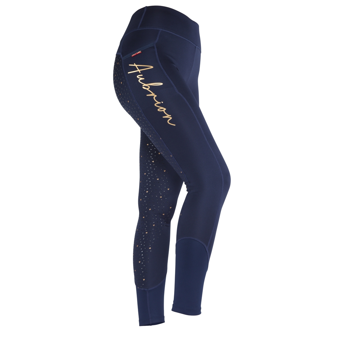 Shires Aubrion Team Winter Riding Tights #colour_navy-blue