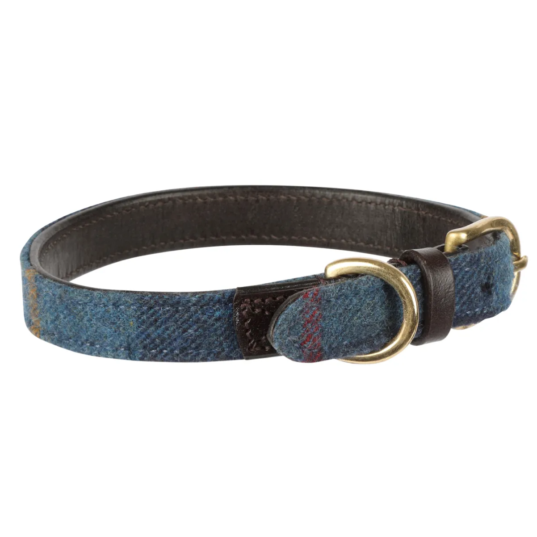 Shires Digby & Fox Tweed Dog Collar #colour_navy