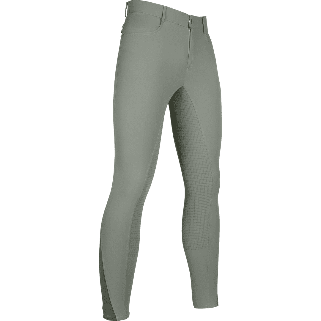 HKM Sportive Silicone Full Seat Men's Riding Breeches #colour_olive-green
