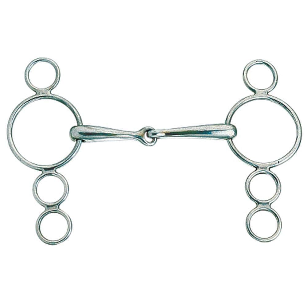 Korsteel Stainless Steel Jointed 3 Ring Dutch Gag Bit