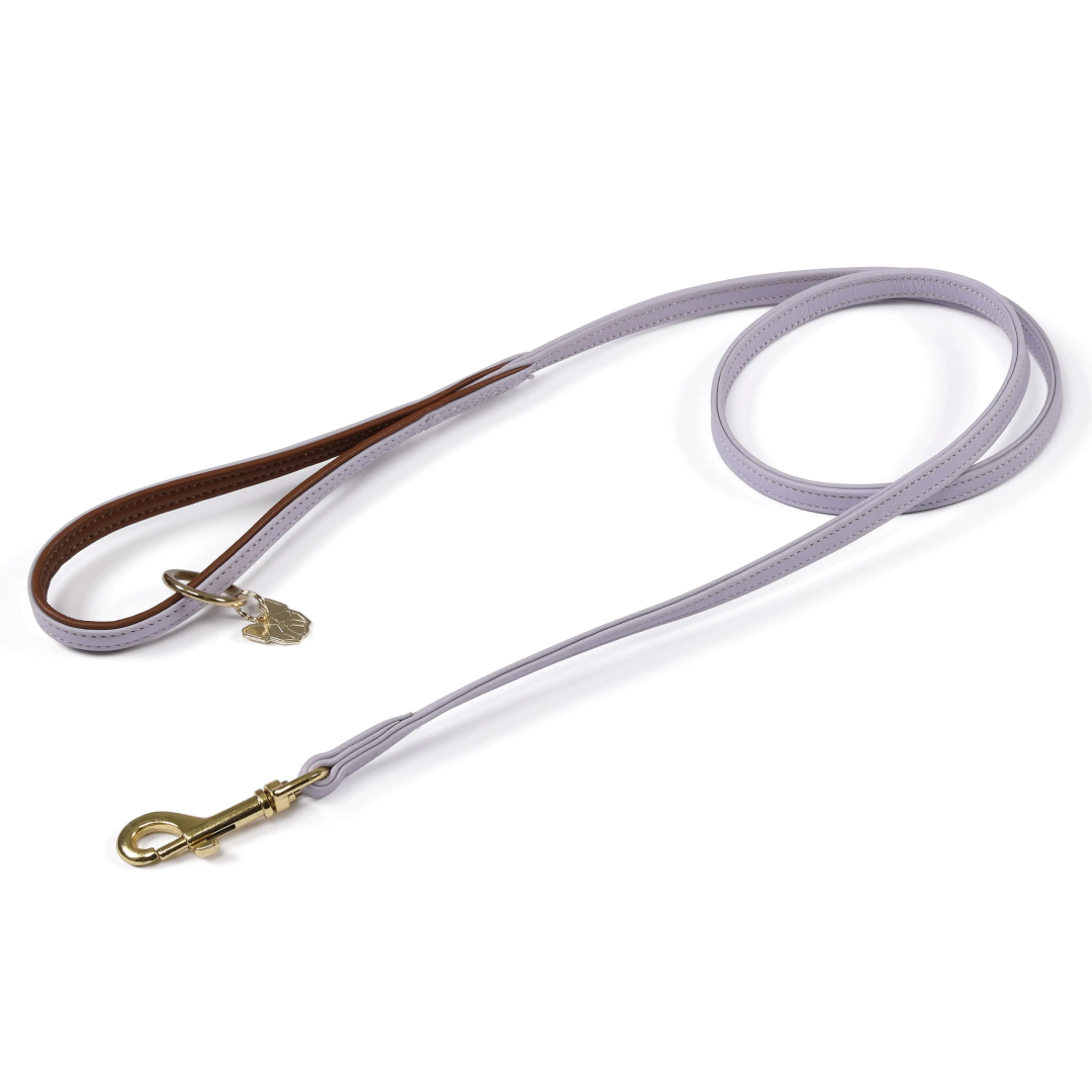 Shires Digby & Fox Padded Leather Dog Lead #colour_lilac