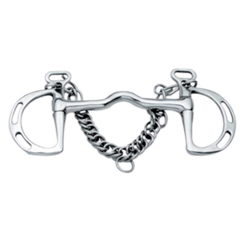 Korsteel Stainless Steel Cambridge Mouth Slotted Ring Kimblewick Bit