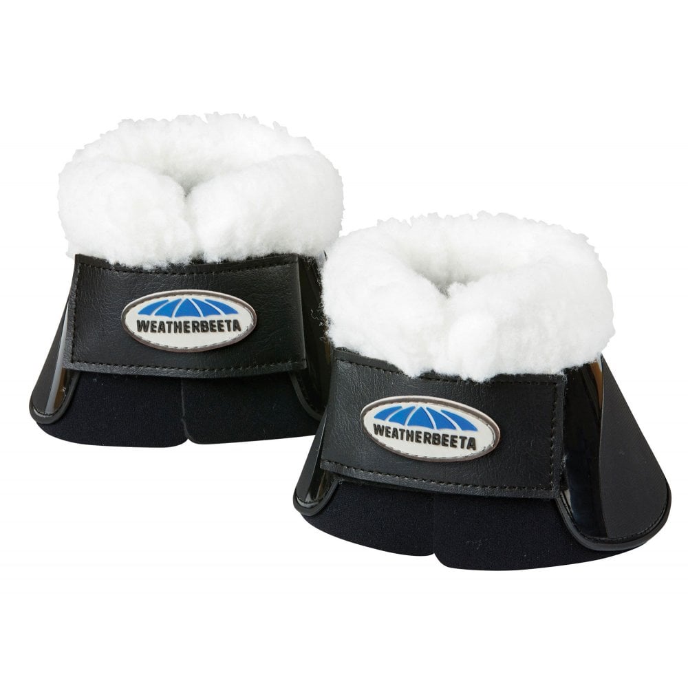 Weatherbeeta Fleece Trim Impact Bell Boots #colour_black