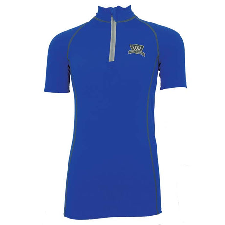 Woof Wear Young Rider Short Sleeve Riding Shirt #colour_electric-blue