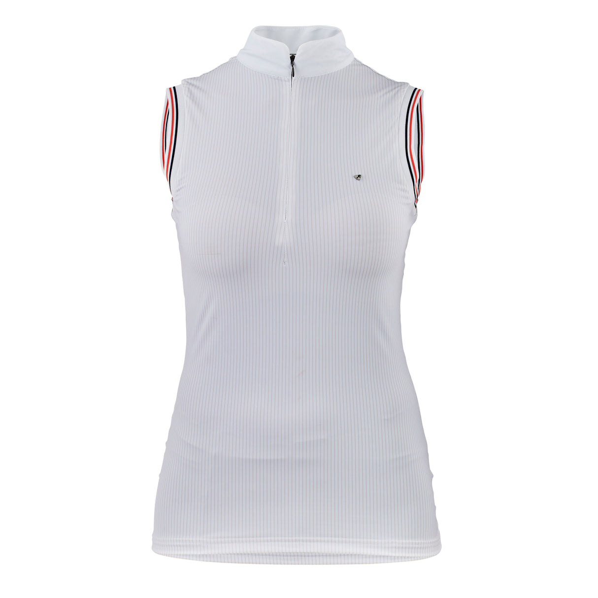 Shires Aubrion Arcaster Ladies Sleeveless Show Shirt #colour_pink-pinstripe