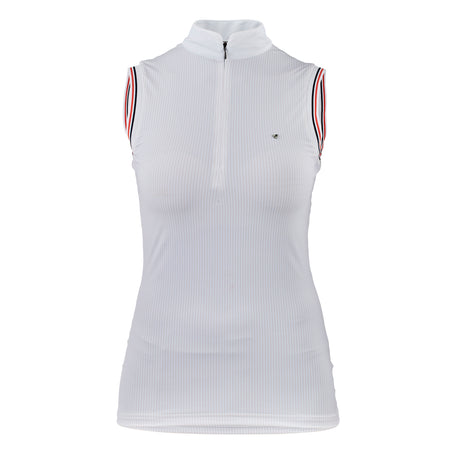 Shires Aubrion Arcaster Ladies Sleeveless Show Shirt #colour_pink-pinstripe