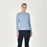Dublin Ladies Brushed Long Sleeve Riding Top #colour_blue-fog