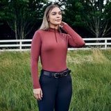Dublin Ladies Brushed Long Sleeve Riding Top #colour_cabernet
