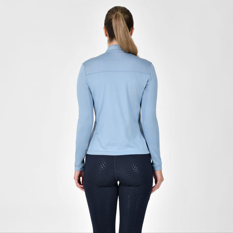 Dublin Ladies Breathable Long Sleeve Riding Top #colour_blue-fog
