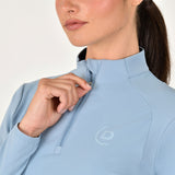 Dublin Ladies Brushed Fitted Base Layer Riding Top #colour_blue-fog