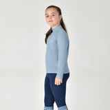 Dublin Children's Breathable Long Sleeve Riding Top #colour_blue-fog