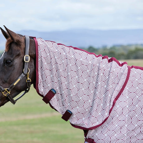 Weatherbeeta Comfitec Limited Edition Fly Sheet Combo #colour_white-burgundy-bit-print