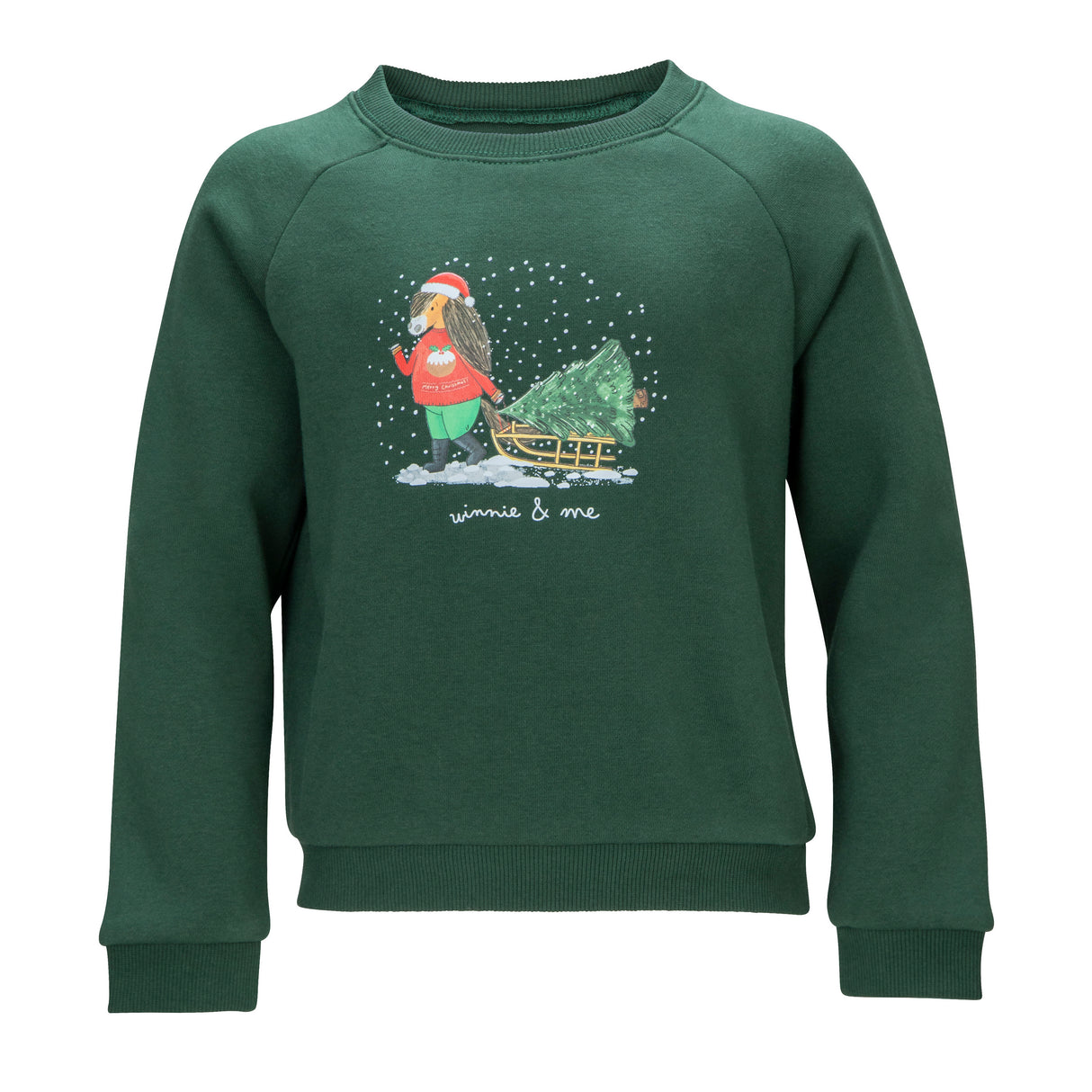 Shires Junior Winnie & Me Festive Sweatshirt #colour_green