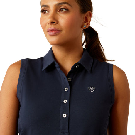 Ariat Women's Prix 3.0 Sleeveless Polo #colour_navy-eclipse