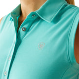 Ariat Women's Prix 3.0 Sleeveless Polo #colour_pool-blue