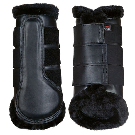 HKM Comfort Premium Fur Protection Boots #colour_black/black