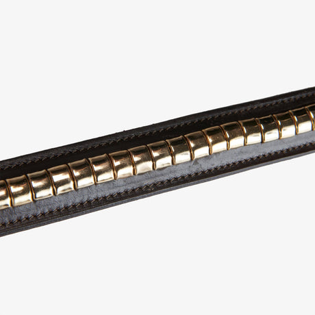 Equestro Leather Belt With Silver Clincher #colour_brown-gold