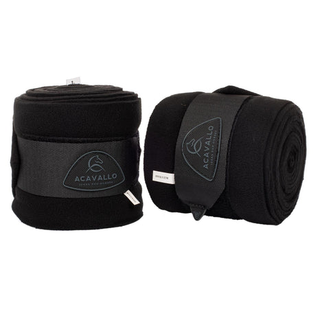 Acavallo Fleece Exercise Bandages Hook-And-Loop Closure Fastening #colour_black