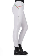 HKM Ladies Silicone Full Grip Riding Breeches -Livigno Sportive- #colour_white