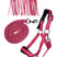 HKM Head Collar Set -Lilly- with Snap Hook & Fly Fringe #colour_pink