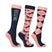 HYCONIC Children's Pattern Socks by Hy Equestrian Pack of 3 #colour_navy-rose