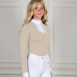Coldstream Long Sleeve Roslin Ruffled Crystal Show Shirt #colour_latte