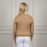 Coldstream Next Generation Clarkston Knitted V-Neck Jumper #colour_champagne