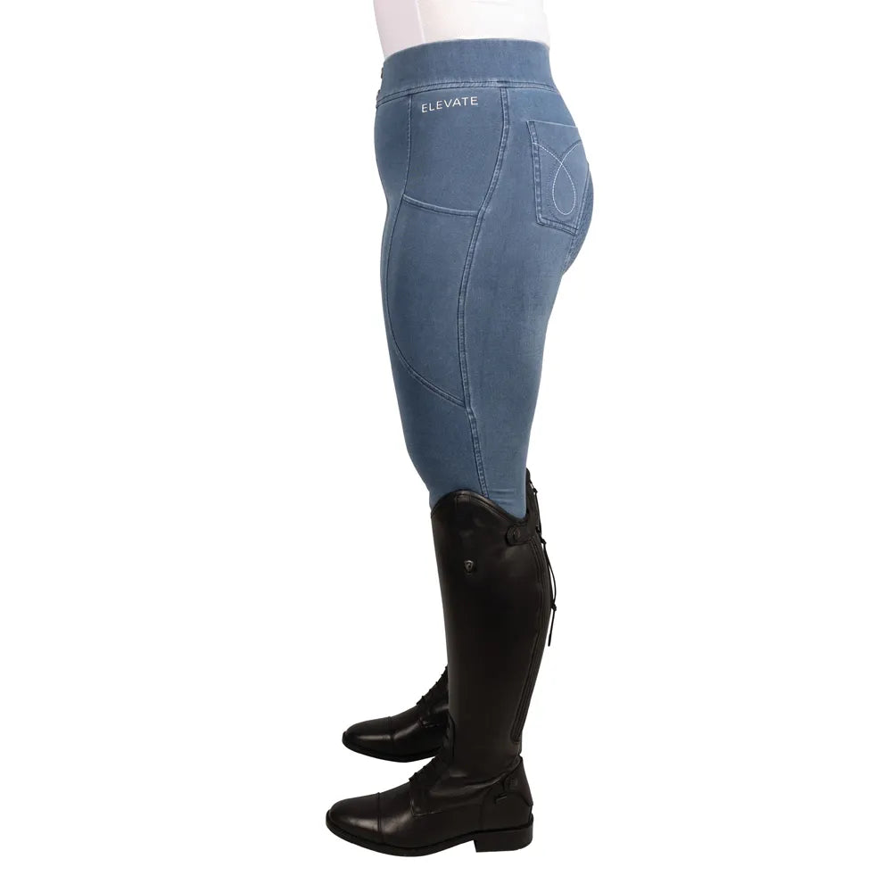 Hy Equestrian Elevate Chambray Denim Tights [Blue] [XS]