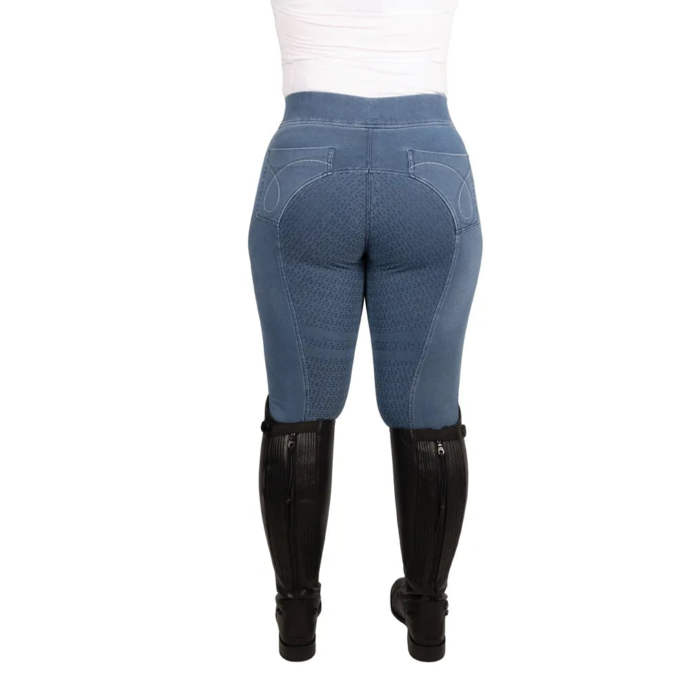 Hy Equestrian Elevate Chambray Denim Tights [Blue] [XS]