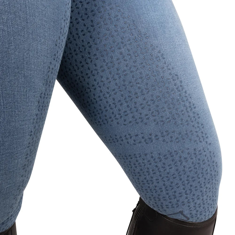 Hy Equestrian Elevate Chambray Denim Tights [Blue] [XS]