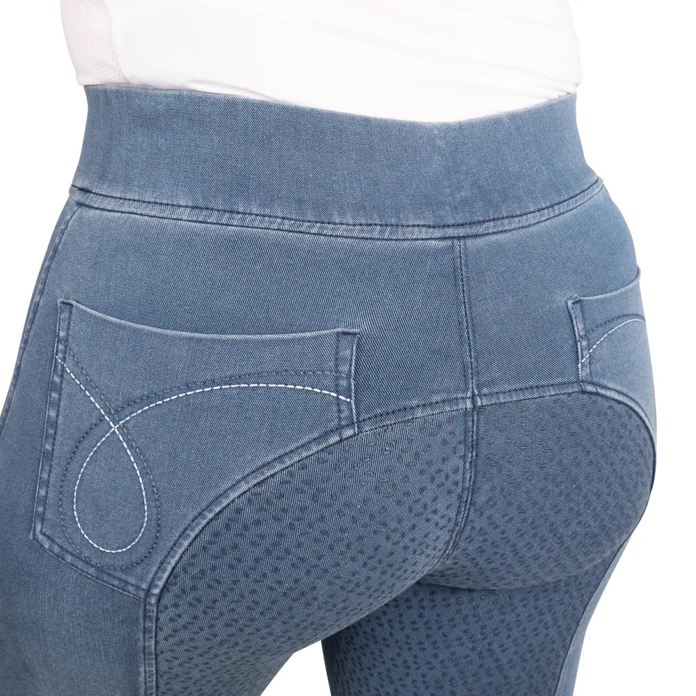 Hy Equestrian Elevate Chambray Denim Tights [Blue] [XS]
