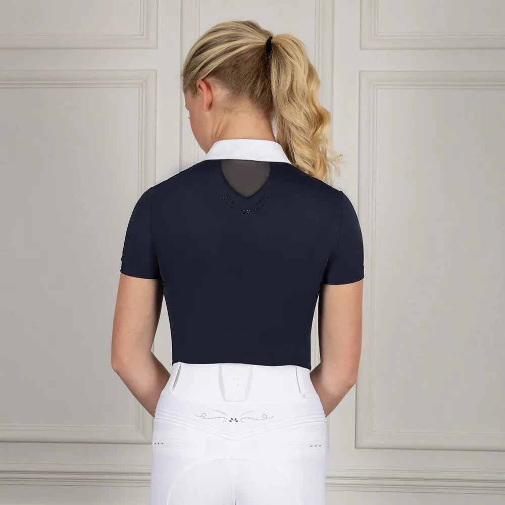 Coldstream Hermitage Diamante Show Shirt #colour_navy