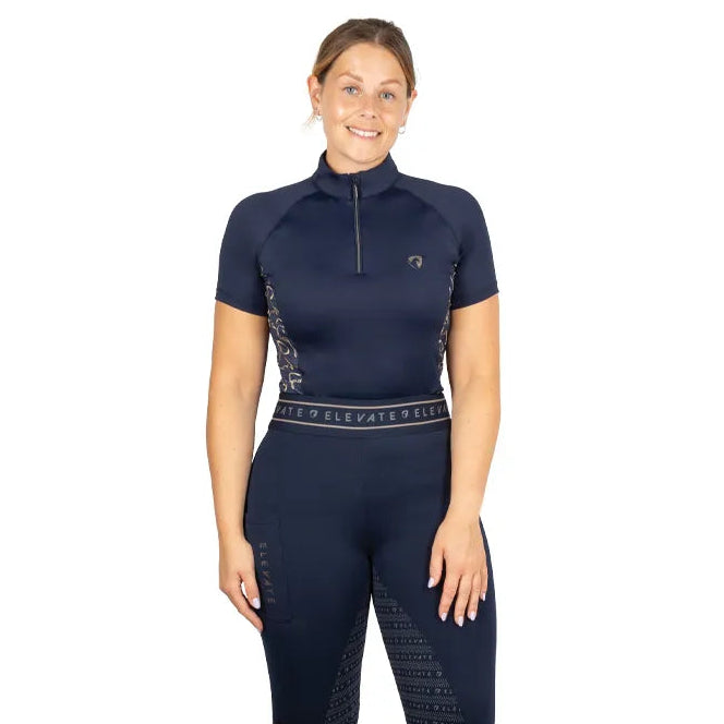 Hy Equestrian Elevate Heritage Short Sleeve Base Layer [Navy] [L]