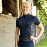 Hy Equestrian Elevate Heritage Short Sleeve Base Layer [Navy] [L]