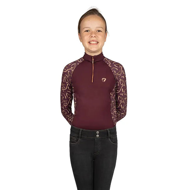 Hy Equestrian Elevate Heritage Mizs Base Layer [Berry] [7-8 Years]