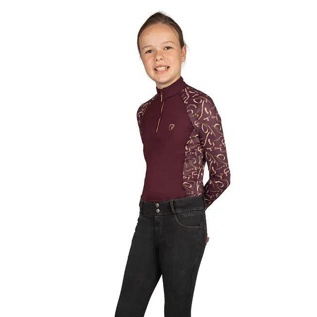Hy Equestrian Elevate Heritage Mizs Base Layer [Berry] [7-8 Years]